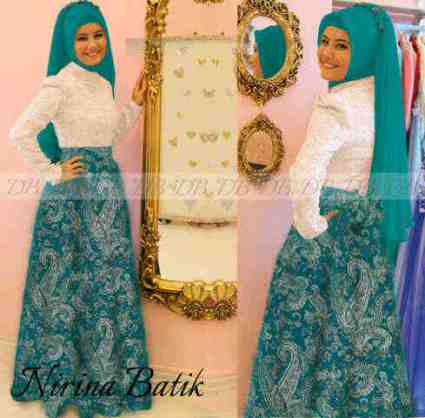 Model Gamis Batik Brokat